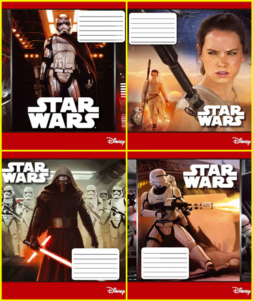 Зошит А5, скоба, 24 арк., лінія, офсет, STAR WARS - Шкільні зошити та словники