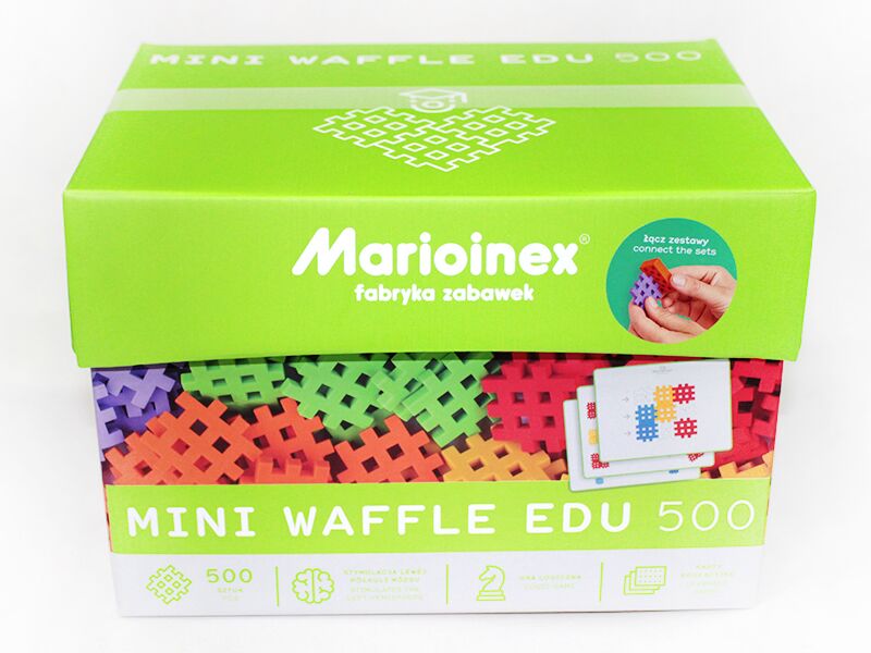 Конструктор MINI WAFFLE EDU з картками (500 деталей) - Конструктори