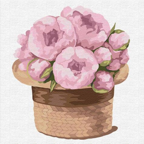 Картина по номерам Чарівний букет півоній 30*30 см - Набори для розмальовування