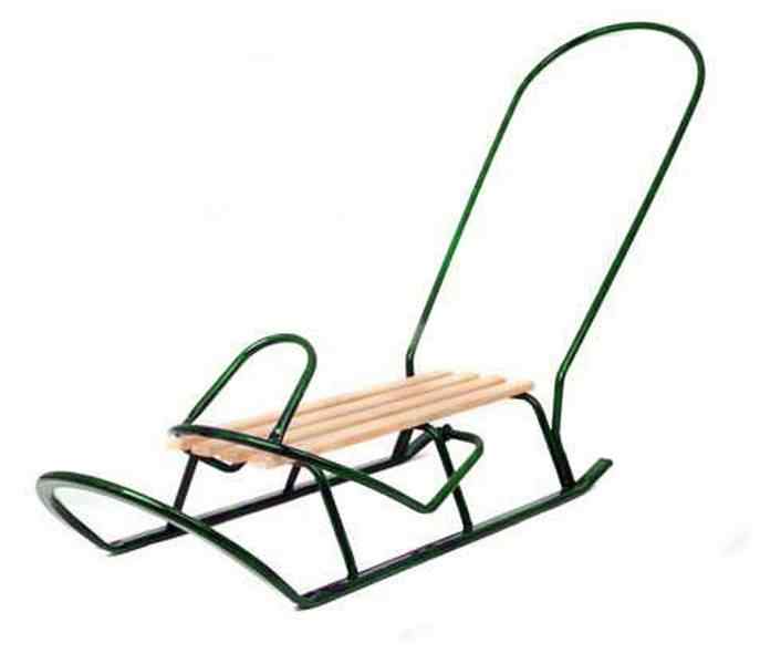 Сани № 10 зелені для катання Сталева конструкція - До новорічних свят