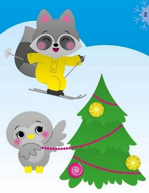 Єнот. Аплікації наліпками - фото 2