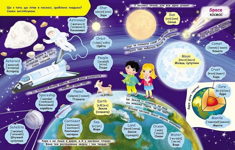 Наша планета. Вчимо англійську з наліпками з наліпками 40 наліпок 92 слова Пегас - фото 2