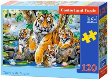 Castorland Puzzle 120 midi. Tigers by the Stream / Тигри біля струмка - Пазли