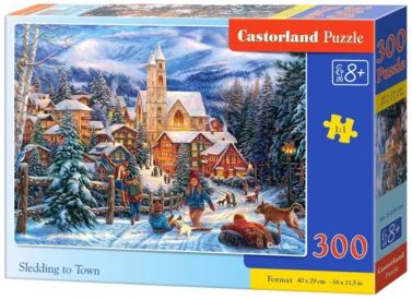 Castorland Puzzle 300. Sledding to Town / Катання на санках - Пазли