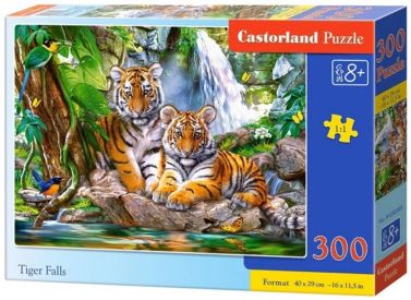 Castorland Puzzle 300. Tiger Falls / Тигри біля водоспаду - Пазли