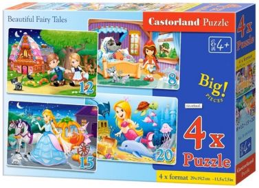4х Puzzle (8,12,15,20). Beautiful Fairy Tales / Красиві казки - Пазли