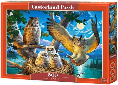 Castorland Puzzle 500. Owl Family / Сім'я сов - Пазли