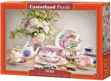 Castorland Puzzle 500. Still Life with Porcelain and Flowers / Натюрморт з порцеляною та квітами - Пазли