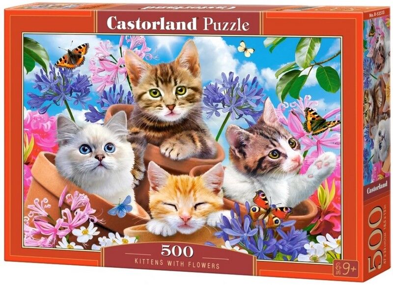 Castorland Puzzle 500. Kittens with Flowers / Кошенята серед квітів - фото 1
