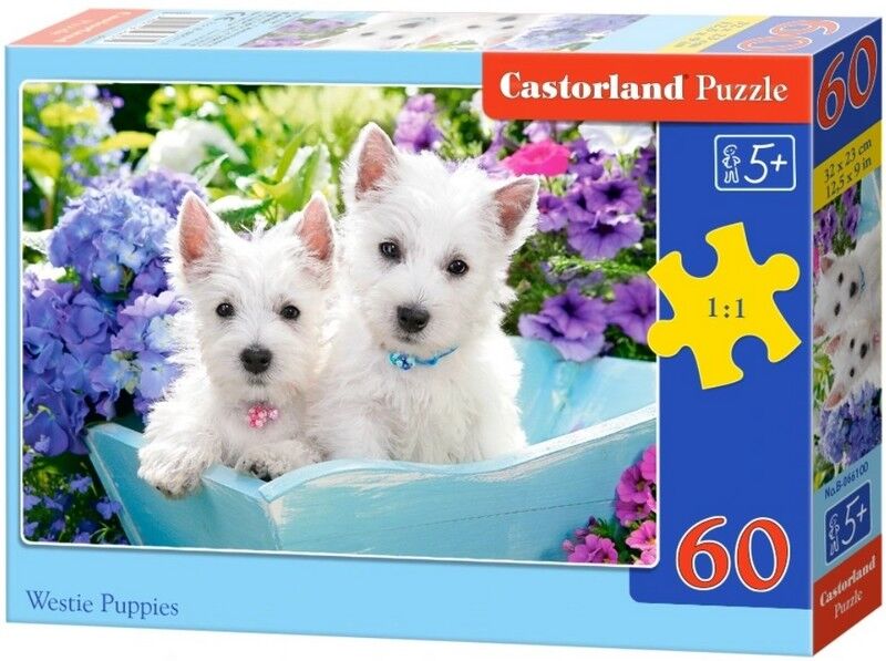 Castorland Puzzle 60. Westie Puppies / Цуценята - фото 1