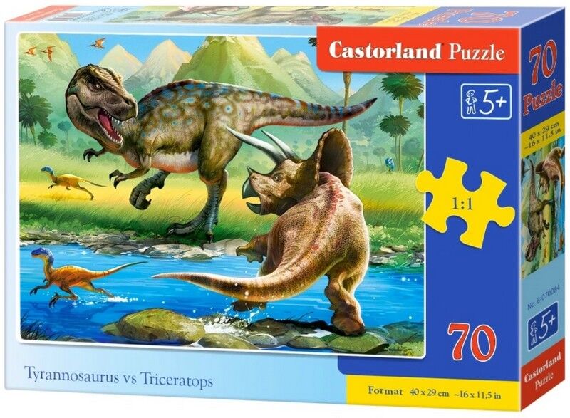Castorland Puzzle 70. Tyrannosaurus vs Triceratops / Тиранозавр проти трицератопса - фото 1