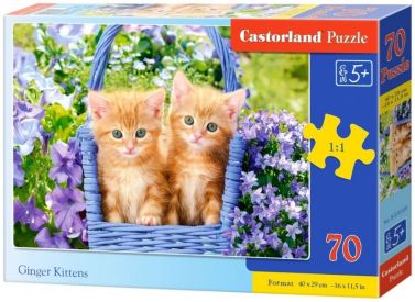Castorland Puzzle 70. Ginger Kittens / Кошенята у квітах - Пазли