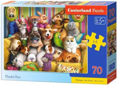 Castorland Puzzle 70. Playful Pets / Грайливі домашні тварини - Пазли