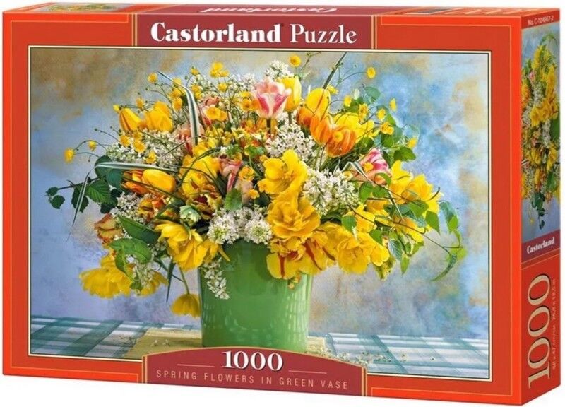 Castorland Puzzle 1000. Spring Flowers in Green Vase / Весняні квіти в зеленій вазі - фото 1