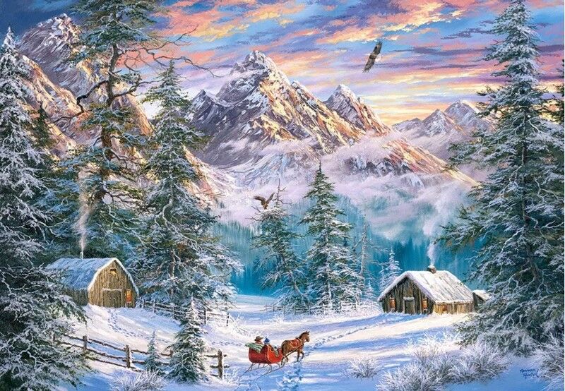 Castorland Puzzle 1000. Mountain Christmas / Різдво в горах - фото 2