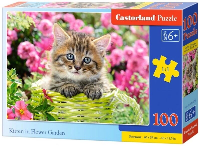 Castorland Puzzle 100. Kitten in Flower Garden / Кошеня в квітнику - фото 1