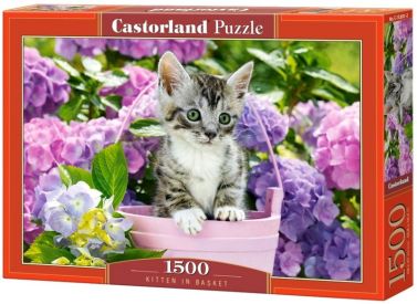 Castorland Puzzle 1500. Kitten in Basket / Кошеня в кошику