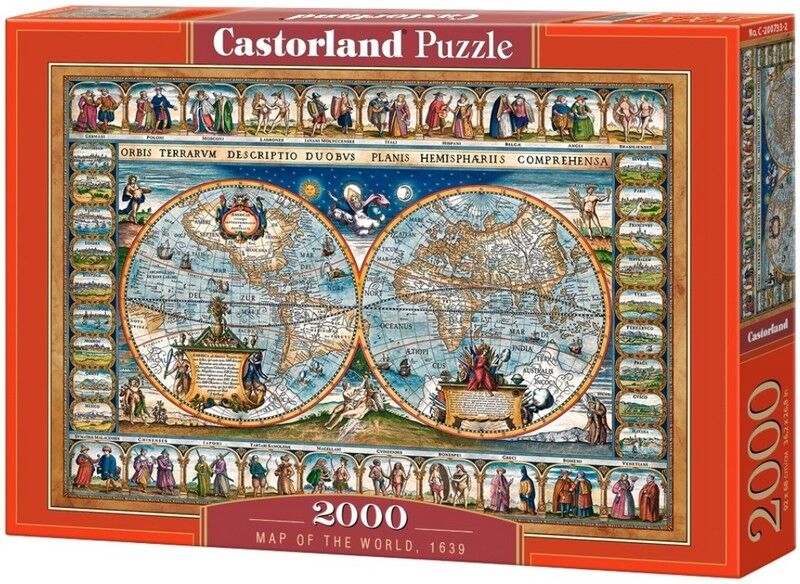 Castorland Puzzle 2000. Map of the world, 1639 / Карта світу 1639 року - фото 1