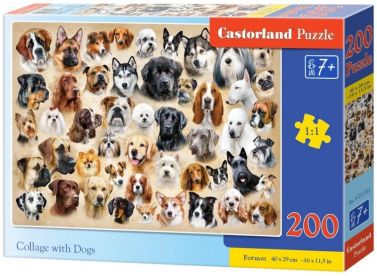 Castorland Puzzle 200. Collage with Dogs / Колаж із собаками - Пазли