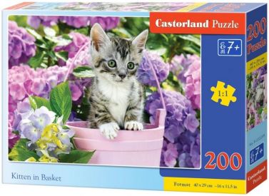 Castorland Puzzle 200. Kitten in Basket / Кошеня у кошику - Пазли