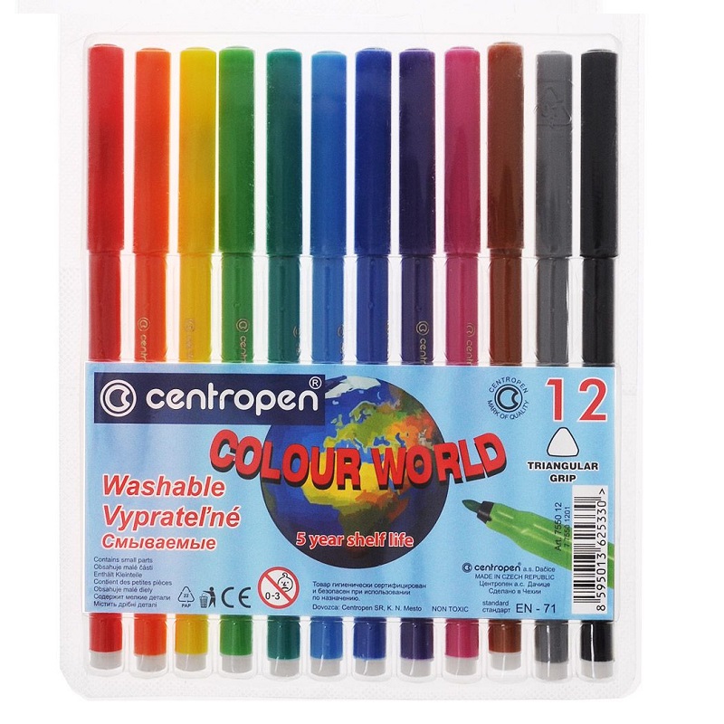 Фломастери Centropen 7550/12 набір 12 штук. - фото 1