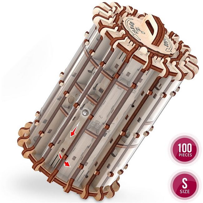 Лабіринт Scroll & hole.  Механічна деревяна 3D-модель - фото 3