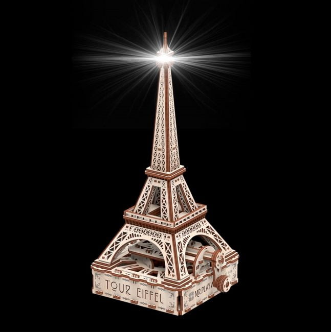 Ейфелева вежа (Еко - лайт) механічна деревяна 3D-модель - фото 3