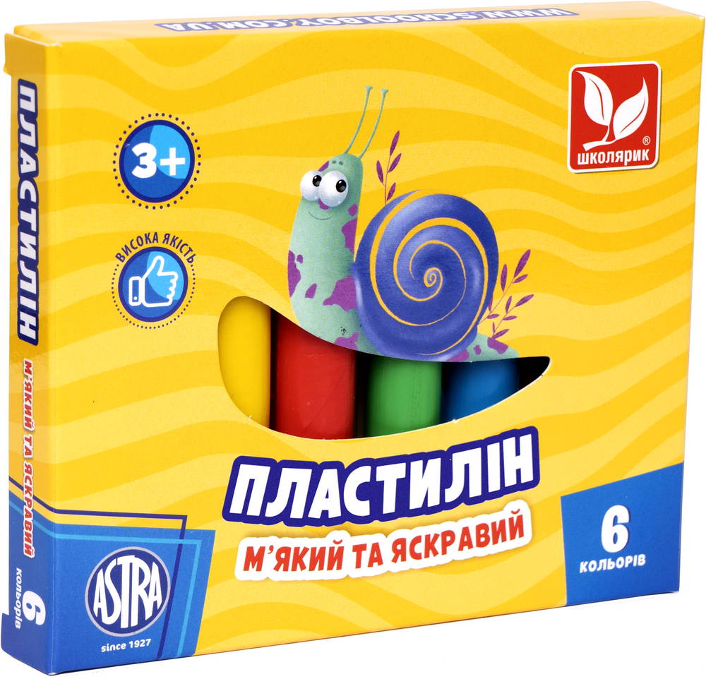 Пластилін круглий восковий 6 кольорів - фото 1