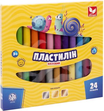 Пластилін круглий восковий 24 кольори - Пластилін та аксесуари