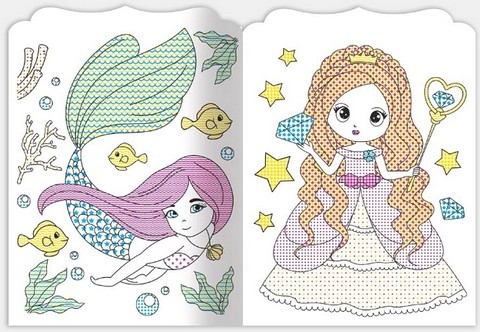 Магічні розмальовки + яскраві наліпки. Русалки - фото 3