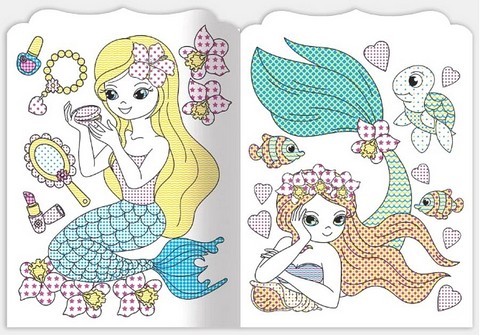 Магічні розмальовки + яскраві наліпки. Русалки - фото 4