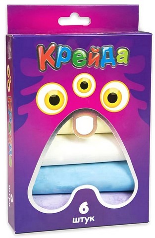 Крейда. Велика кругла різнокольорова. 6 штук - фото 1