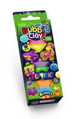 Пластилін Fluoric Bubble Clay флуорісцентний 6 кольорів - Пластилін та аксесуари