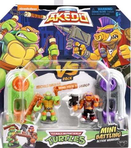 Набір для поєдинку Мікеланджело та Бібоп TMNT (Черепашки-ніндзя). Ігровий набір TM Akedo - фото 1