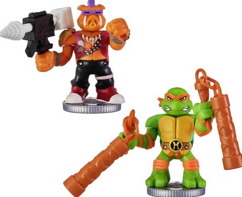 Набір для поєдинку Мікеланджело та Бібоп TMNT (Черепашки-ніндзя). Ігровий набір TM Akedo - фото 3