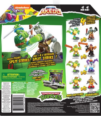 Набір для поєдинку Леонардо та Рокстеді TMNT (Черепашки-ніндзя). Ігровий набір TM Akedo - фото 2