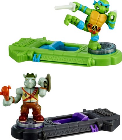 Набір для поєдинку Леонардо та Рокстеді TMNT (Черепашки-ніндзя). Ігровий набір TM Akedo - фото 4