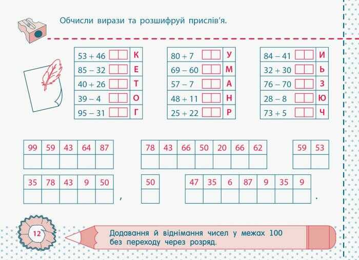 Точилка Математика Додавання та віднімання в межах 100 Повторення 2 клас Рівень 1 Авт: Муренець О.Г. Вид-во: АРТ - фото 7