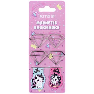 Закладинки Kite Diamond 2шт/в блістері магнітні+скріпки фігурні K24-495-1