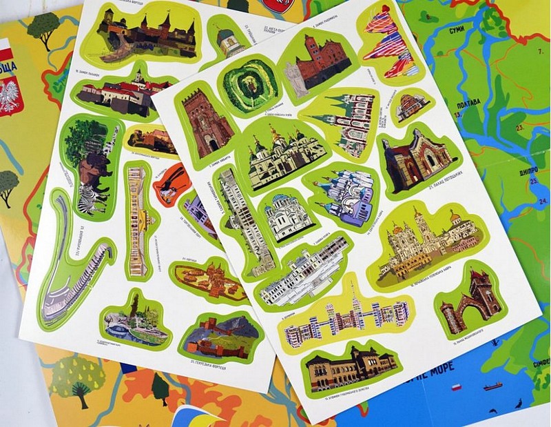 Цікавинки України Гра навчальна з багаторазовими наліпками Вид-во: Умняшка - фото 3