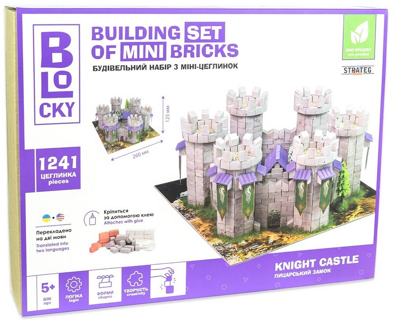 Будівельний набір з міні-цеглинок Лицарський замок BLOCKY Вид-во: Strateg - фото 1
