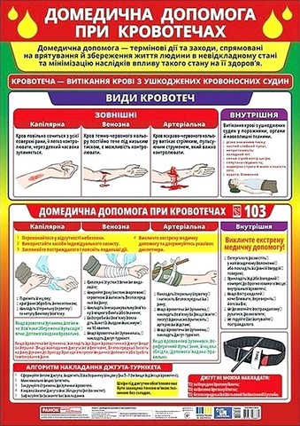 Плакат Домедична допомога при кровотечах Вид-во: Ранок - фото 1
