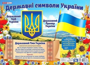 Плакат Державні символи України (маленький) Вид-во: Ранок
