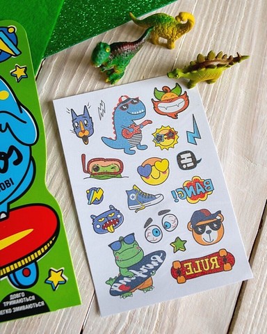 Тимчасові тату для молодших хлопців Tattoos Динозаврик Вид-во: Ранок - фото 5