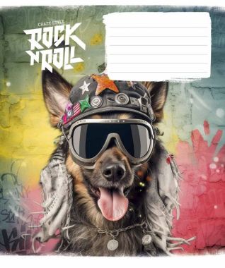 Зошит учнівський, 12арк., у лінію, ВД-лак, Star (012-3277L, Rock star 12л (нейт))