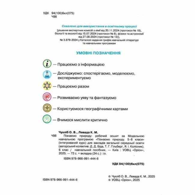 Робочий зошит Пізнаємо Природу 6 клас НУШ До підручника Біда Д.Д. Гільбер Т.Г. Колісник Я.І. Авт: Чухліб О. Левада К. Вид-во: Оріон - фото 2