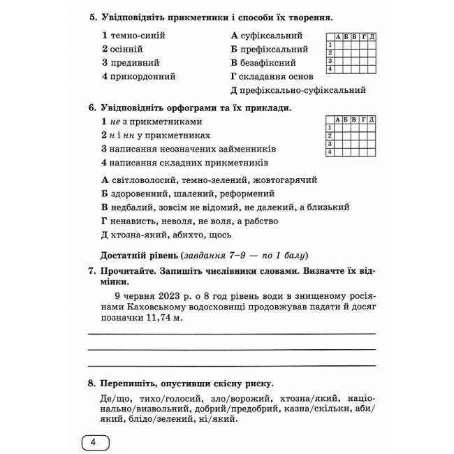 Зошит для Діагностувальних робіт Українська мова 7 клас НУШ Авт: Г. Панчук О. Приведа Вид-во: Підручники і посібники - фото 5