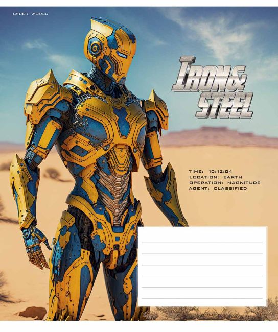 Зошит учнівський, 24арк., у лінію, ВД-лак, Star (024-3284L, Iron&Steel 24л (хлопч)) - фото 3