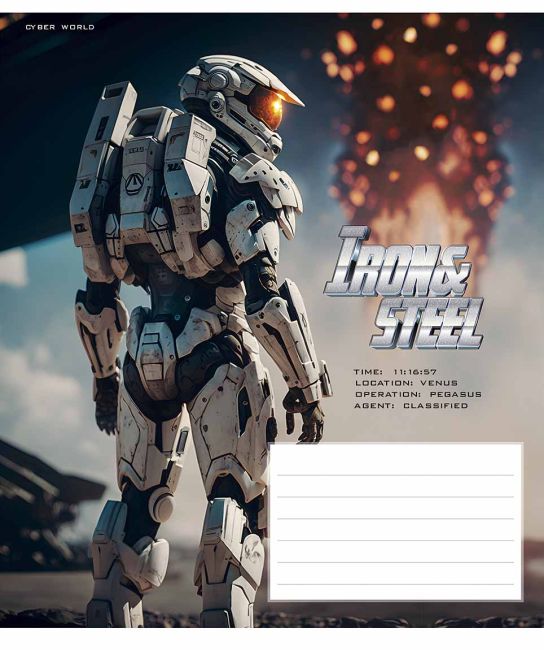 Зошит учнівський, 24арк., у лінію, ВД-лак, Star (024-3284L, Iron&Steel 24л (хлопч)) - фото 4