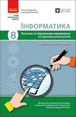 Поточне та підсумкове оцінювання за групами результатів Інформатика 8 клас НУШ Авт: Бондаренко О.О. Пилипчук О.П. Вид-во: Ранок